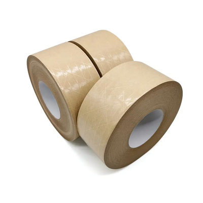 Băng giấy Kraft Flatback được gia cố bằng sợi thủy tinh Băng giấy bưu kiện tự dính