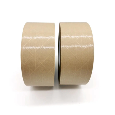 Băng giấy Kraft Flatback được gia cố bằng sợi thủy tinh Băng giấy bưu kiện tự dính