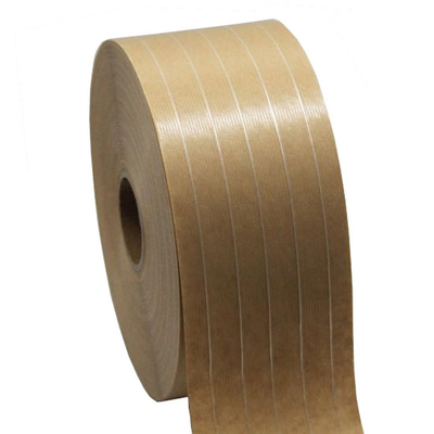 Băng keo giấy kraft tự dính được kích hoạt bằng nước Băng keo giấy sinh thái màu nâu gia cố