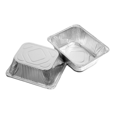 Hộp đựng thức ăn bằng nhôm nặng dùng một lần Chảo sâu dùng một lần có nắp đậy bằng giấy bạc