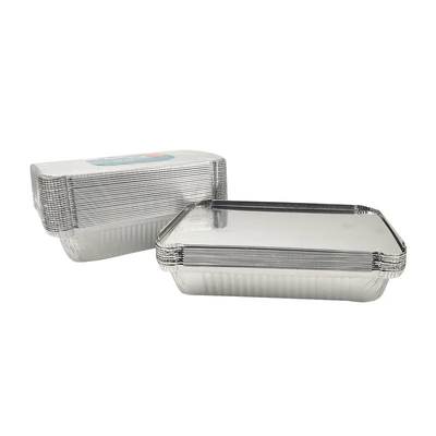1LB Hộp đựng thức ăn bằng nhôm lá nhôm tùy chỉnh 8342 Hộp đựng thức ăn 450ml có nắp đậy