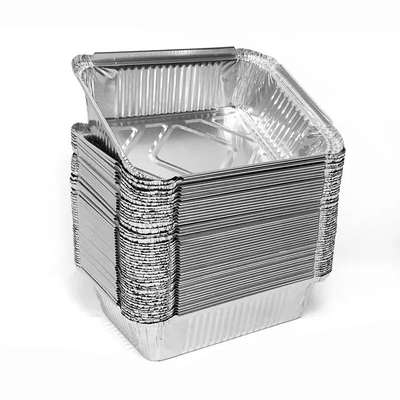 1LB Hộp đựng thức ăn bằng nhôm lá nhôm tùy chỉnh 8342 Hộp đựng thức ăn 450ml có nắp đậy