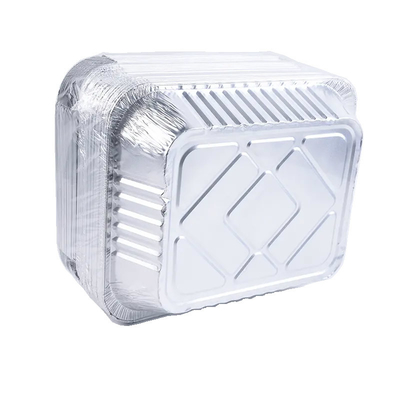 Bao bì thực phẩm dùng một lần Hộp đựng giấy nhôm Hộp đựng giấy bạc Khay giấy hình chữ nhật có nắp đậy