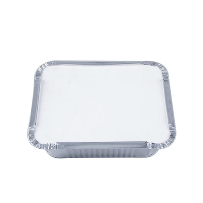Bao bì thực phẩm dùng một lần Hộp đựng giấy nhôm Hộp đựng giấy bạc Khay giấy hình chữ nhật có nắp đậy