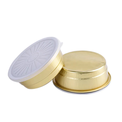 Hộp đựng thức ăn bằng lá nhôm đầy màu sắc 450ml Smoothwall Pudding dùng một lần Cốc nướng có nắp