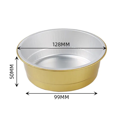 Hộp đựng thức ăn bằng lá nhôm đầy màu sắc 450ml Smoothwall Pudding dùng một lần Cốc nướng có nắp
