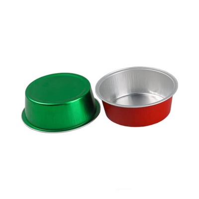 150ml Hộp đựng thức ăn bằng lá nhôm dùng một lần Hộp đựng thức ăn nhỏ hình tròn đầy màu sắc có nắp đậy
