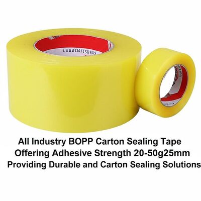 Tất cả các ngành công nghiệp BOPP băng niêm phong carton Cung cấp độ bền dính 20-50g25mm Cung cấp các giải pháp niêm phong bền và carton